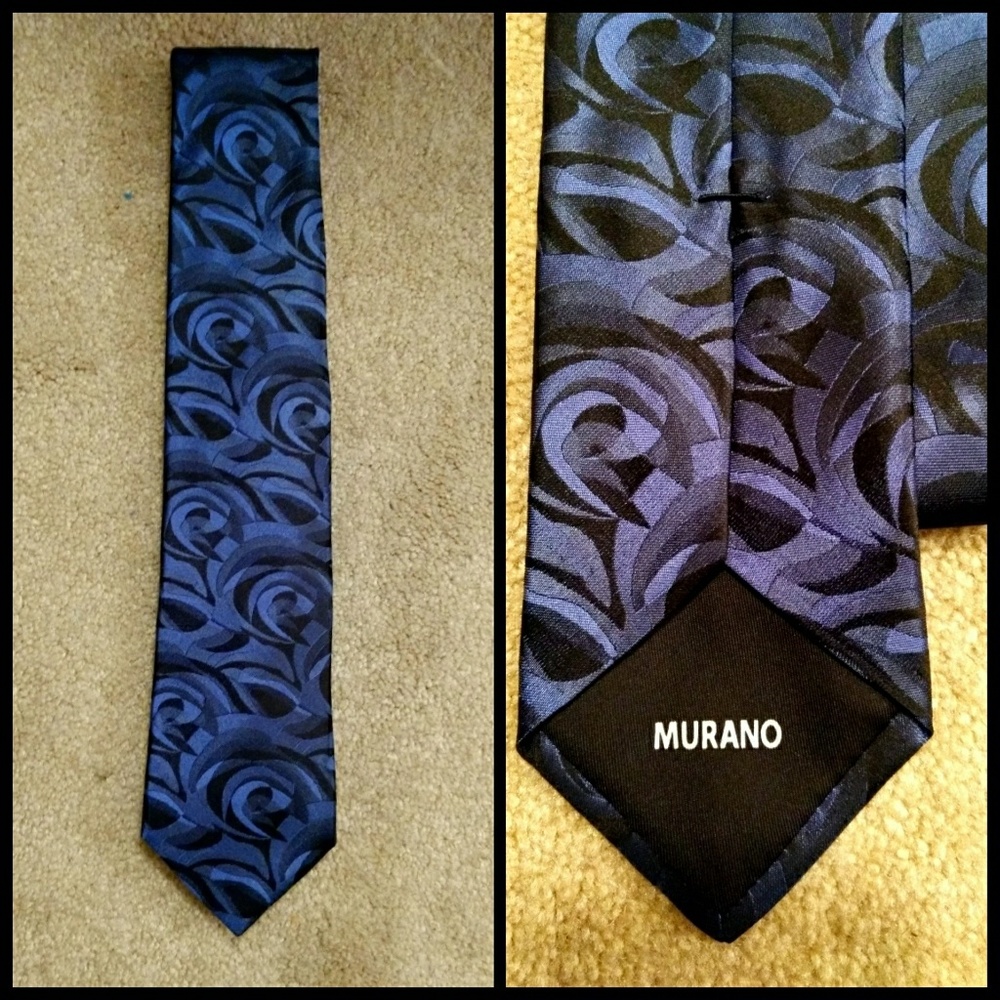 SOLD *BOGO Free!*-Blue Swirl Murano Tie
